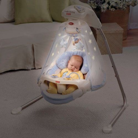 Fisher Price Huśtawka Starlight Papasan z projektorem K7924