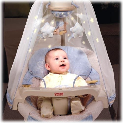 Fisher Price Huśtawka Starlight Papasan z projektorem K7924
