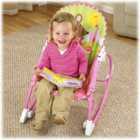 Leżaczek 3w1 bujaczek Fisher Price do 18kg W2583 - Różowy