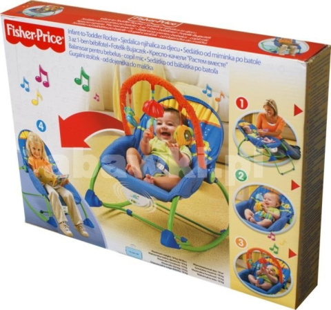 Leżaczek bujaczek 3w1 Fisher Price do 18kg M5598