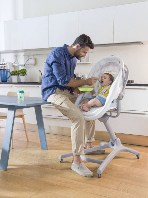 BABY HUG AIR WHITE SNOW 4w1 leżaczek kołyska krzesełko do karmienia Chicco