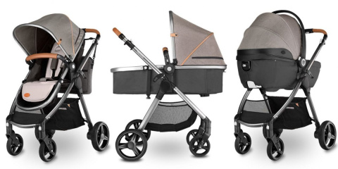 Greet 2w1 Lionelo wózek wielofunkcyjny z twardą gondolą - Latte