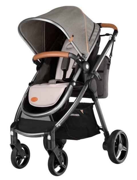 Greet 3w1 Lionelo wózek spacerowy z miękką gondolą + fotelik 0-13kg - Latte