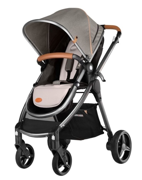 Greet 3w1 Lionelo wózek spacerowy z miękką gondolą + fotelik 0-13kg - Latte