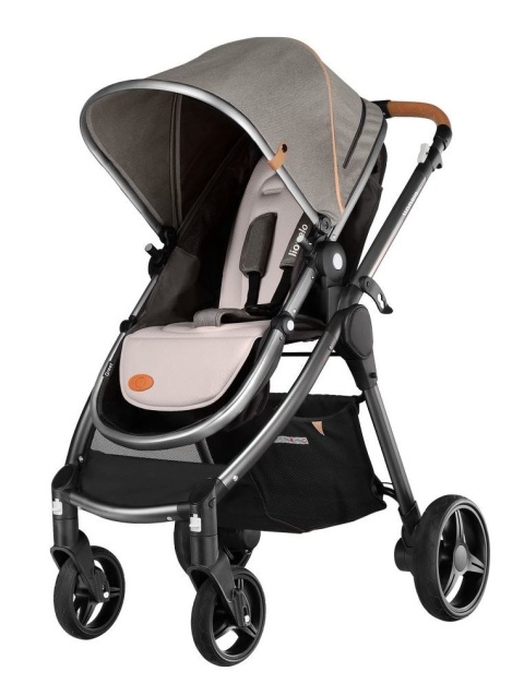 Greet 3w1 Lionelo wózek spacerowy z miękką gondolą + fotelik 0-13kg - Latte