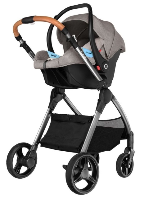 Greet 3w1 Lionelo wózek spacerowy z miękką gondolą + fotelik 0-13kg - Latte
