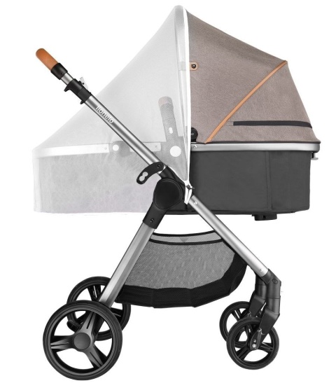 Greet 3w1 Lionelo wózek spacerowy z miękką gondolą + fotelik 0-13kg - Latte
