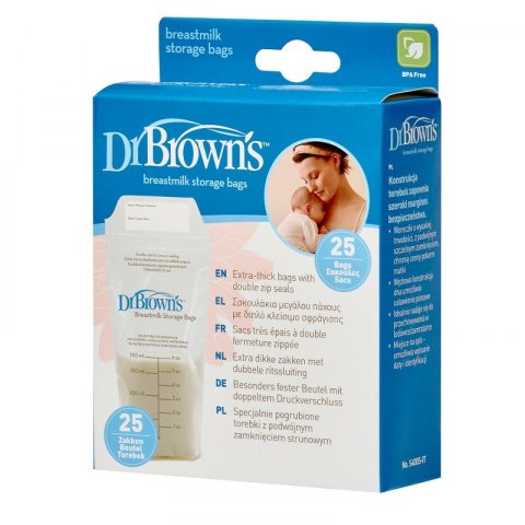 Dr Browns S4005 WORECZKI DO PRZECHOWYWANIA POKARMU 180ML, 25 SZTUK