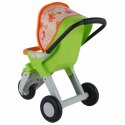 Duży wózek spacerówka dla lalek zielono-pomarańczowy