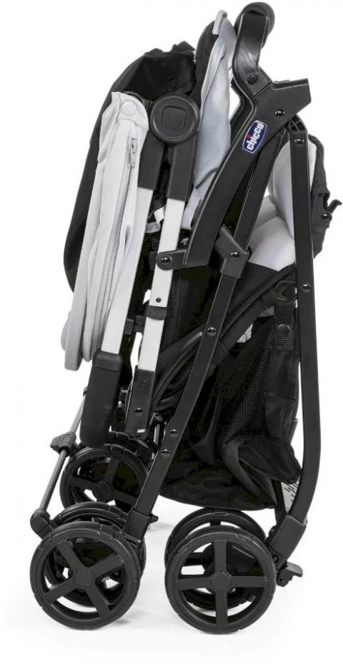 OHLALA TWIN CHICCO Podwójny, lekki wózek spacerowy 8kg - SILVER CAT