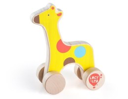 Kolorowa, drewniana żyrafa na kółkach dla malucha LUCY &amp; LEO