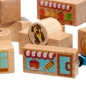 Kolorowe klocki drewniane - miasto - 15 elementów LUCY &amp; LEO