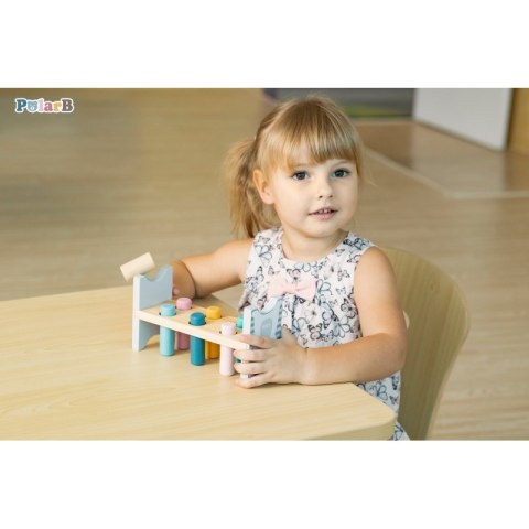 VIGA PolarB Drewniana Ławeczka Przebijanka Wbijanka z Młotkiem - Montessori