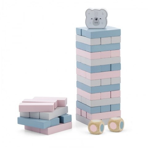 VIGA PolarB Drewniana Gra Wieża Układanka Pastelowa
