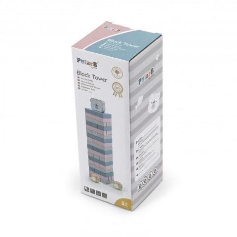 VIGA PolarB Drewniana Gra Wieża Układanka Pastelowa