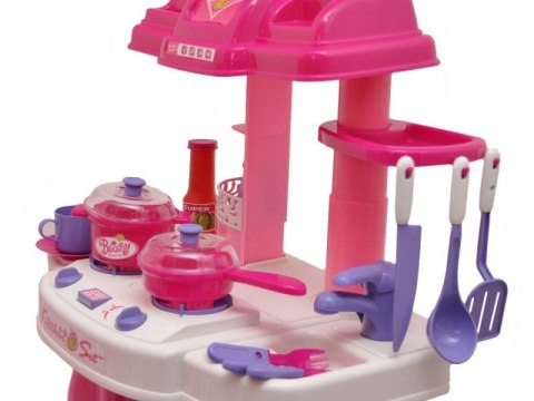 Kuchnia z piekarnikiem różowa - dźwięki, światło, akcesoria