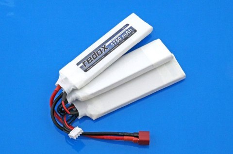 Pakiet Akumulator LiPo ASG 1750 mAh 11,1V 20C rozdzielony 1+1+1 Redox