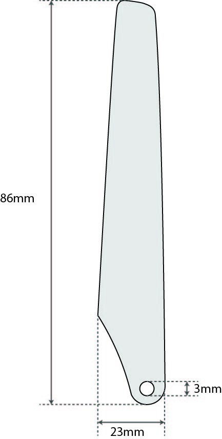 Komplet Łopat A + B 86mm x 23mm x 3mm (9008) Pióra