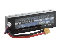 Redox RACING 8000 mAh 7,4V 100C Hardcase Samochodowy pakiet LiPo