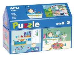 Puzzle w kartonowym domku Apli Kids - W domu 3+