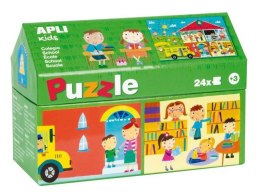 Puzzle w kartonowym domku Apli Kids - W szkole 3+
