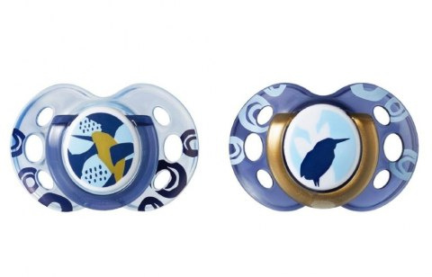 Tommee Tippe 2x Smoczek ortodontyczny MODA boy 18-36m - Niebieski