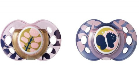 Tommee Tippe 2x Smoczek ortodontyczny MODA girl 18-36m - Różowy
