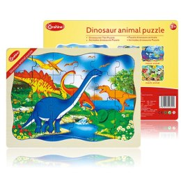 Puzzle drewniane 24 szt. dinozaury ONSHINE