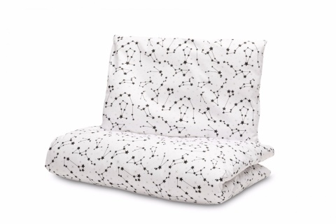 Sensillo 2 el. pościel dwulementowa kołderki 100x135cm i poduszki 40x60cm - GWIAZDOZBIÓR BIAŁY