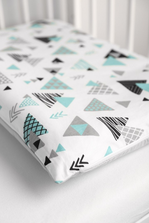 Sensillo 2 el. pościel dwulementowa kołderki 100x135cm i poduszki 40x60cm - TRÓJKĄTY NIEBIESKIE