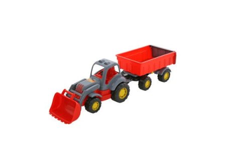 Polesie 45027 "Siłacz" traktor z przyczepą i łyzką w siatce mix