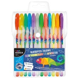 Długopisy żelowe 12 kolorów KIDEA DERFORM
