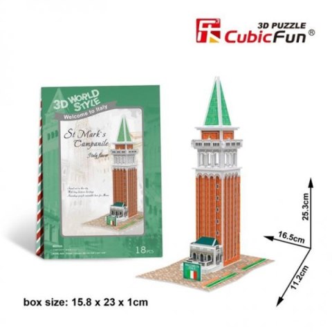 Puzzle 3D Domki świata-Italy St. Mark"s Campanile 18el W3116H 23116 DANTE