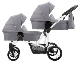 Bebetto42 Simple 3w1 wózek dla bliźniąt, bliźniaczy, podwójny - 2x gondola 2x siedzisko 2x fotelik 0-13kg kolor SIM01