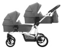 Bebetto42 Simple 2w1 wózek dla bliźniąt, bliźniaczy, podwójny - 2x gondola 2x siedzisko kolor SIM02
