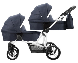 Bebetto42 Simple 3w1 wózek dla bliźniąt, bliźniaczy, podwójny - 2x gondola 2x siedzisko 2x fotelik 0-13kg kolor SIM03