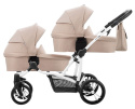 Bebetto42 Simple 3w1 wózek dla bliźniąt, bliźniaczy, podwójny - 2x gondola 2x siedzisko 2x fotelik 0-13kg kolor SIM05