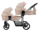 Bebetto42 Simple 3w1 wózek dla bliźniąt, bliźniaczy, podwójny - 2x gondola 2x siedzisko 2x fotelik 0-13kg kolor SIM05