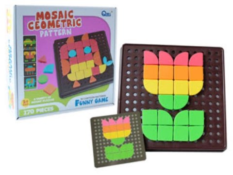 Tabliczka kolorowych figur / mozaika geometryczna 170 elementów 106120