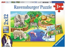 Puzzle 2x12el Zwierzęta w ZOO 076024 RAVENSBURGER p12