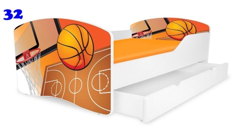 NOBIKO Łóżko dziecięce RAINBOW z szufladą Sport 180x80
