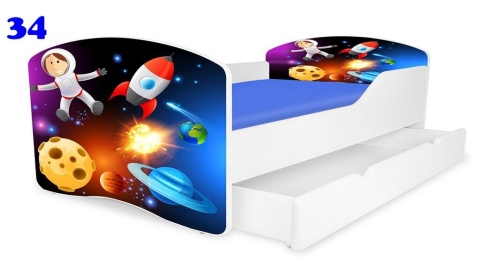 NOBIKO Łóżko dziecięce RAINBOW z szufladą Sport 180x80