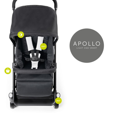 HAUCK APOLLO DUOSET WÓZEK GŁĘBOKO-SPACEROWY 2W1 - CAVIAR/CAVIAR