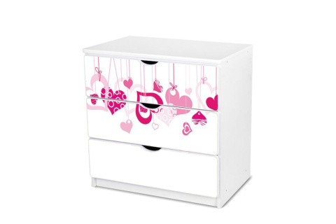 NOBIKO Komoda z trzema szufladami 80 x 81 x 51 cm Kwiaty
