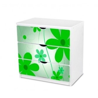 NOBIKO Komoda z trzema szufladami 80 x 81 x 51 cm Kwiaty