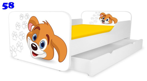 NOBIKO Łóżka KWADRA z szufladą 140x70 Zwierzątka