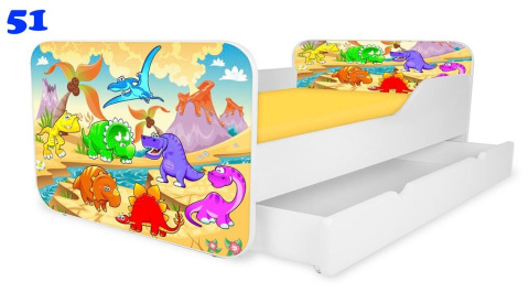 NOBIKO Łóżka KWADRA z szufladą 140x70 Zwierzątka