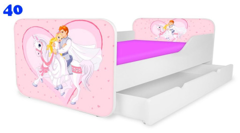 NOBIKO Łóżka KWADRA z szufladą 140x70 Zwierzątka