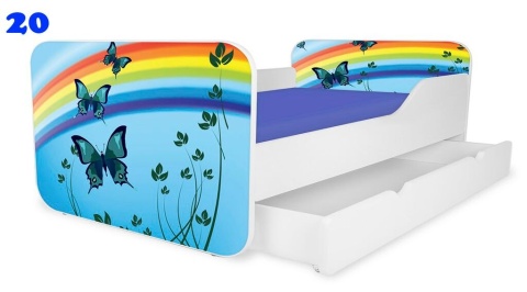 NOBIKO Łóżka KWADRA z szufladą 140x70 Zwierzątka