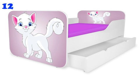 NOBIKO Łóżka KWADRA z szufladą 140x70 Zwierzątka
